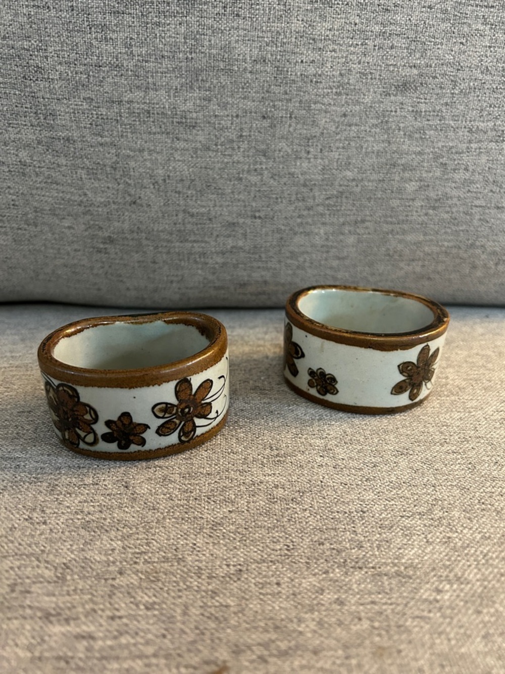 Vintage MCM Ked Edwards Veracruz Pottery Tonala Mexico Napkin Rings